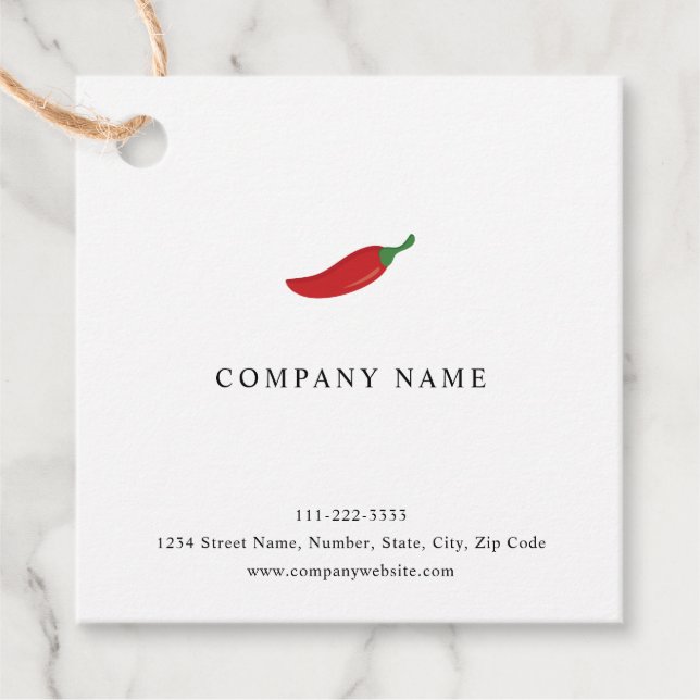 Red Chilli Pepper Favour Tags (Front)