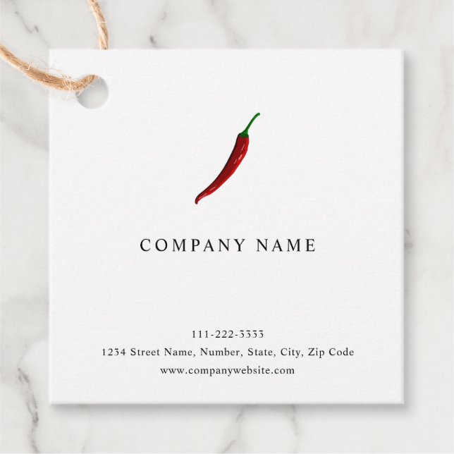 Red Chilli Pepper Favour Tags (Front)