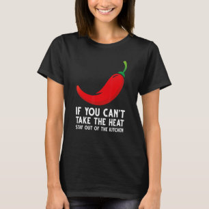 Red chilli pepper kitchen with funny quote hot chi T-Shirt