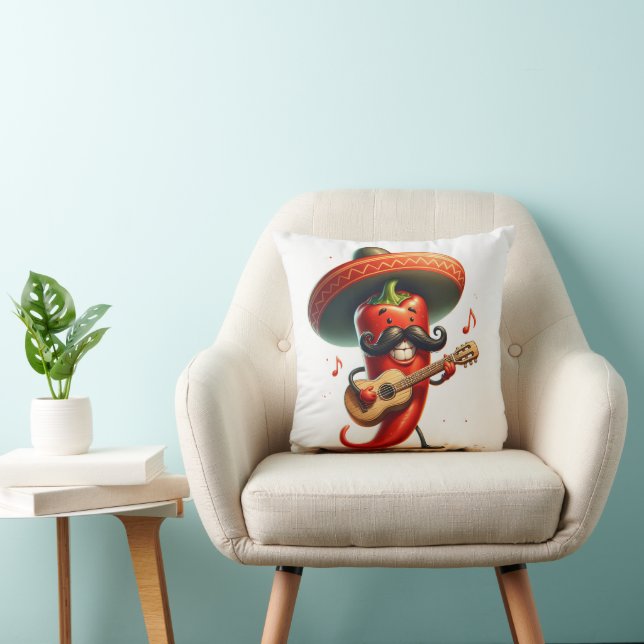 Red Chilli Pepper Musician Cushion (Chair)