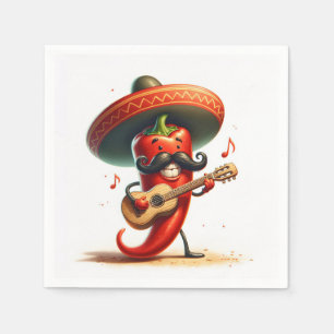 Red Chilli Pepper Musician Napkin
