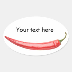 Red chilli pepper oval sticker