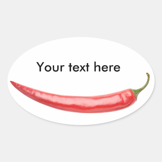 Red chilli pepper oval sticker (Front)