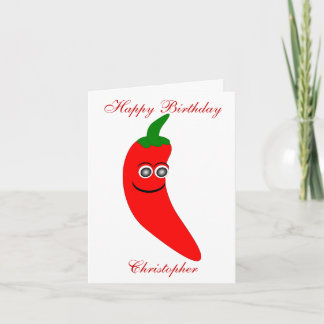 Red Chilli Pepper Personalised Birthday Card