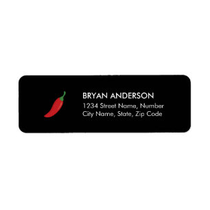 Red Chilli Pepper Return Address Label