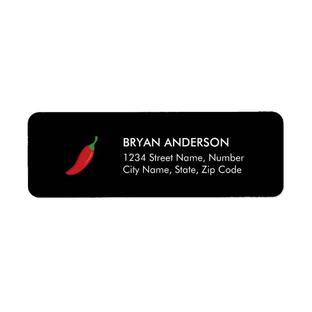 Red Chilli Pepper Return Address Label (Front)