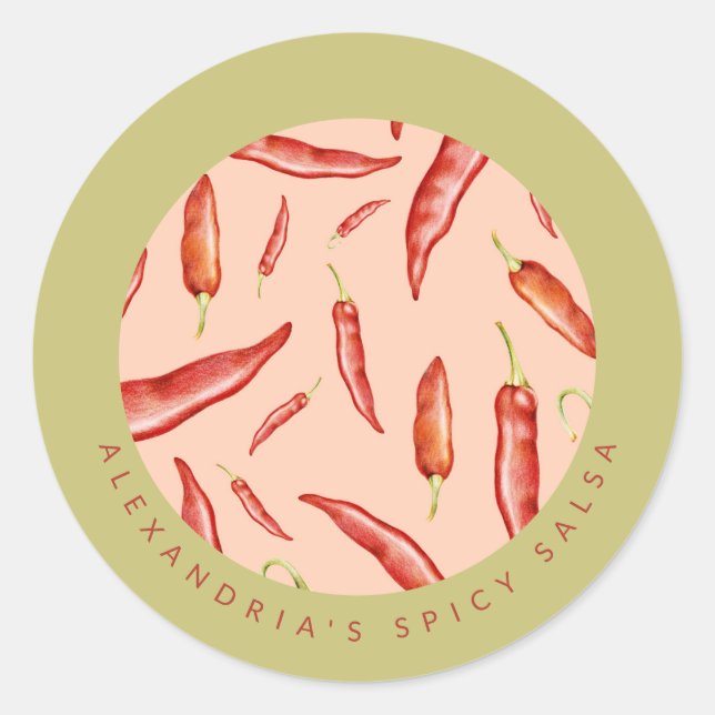 Red Chilli Pepper | Salsa Classic Round Sticker (Front)
