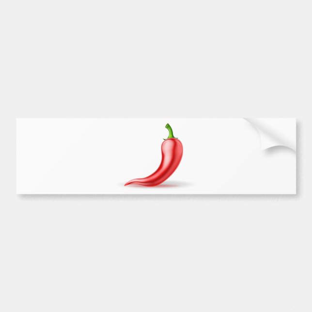 Red Chilli Pepper Vegetable Bumper Sticker (Front)