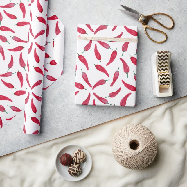 Red Chilli Pepper Wrapping Paper (Crafts)