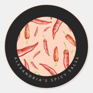Red Chilli Pepper   Your Personalised Spicy Salsa Classic Round Sticker