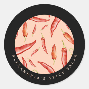 Red Chilli Pepper   Your Personalised Spicy Salsa Classic Round Sticker