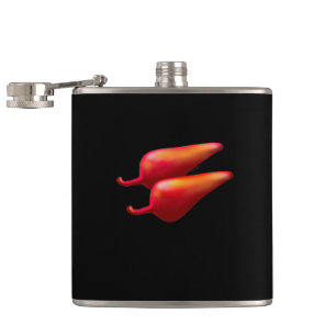 Red Chilli Peppers black wrapped flask