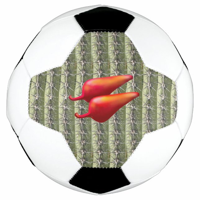 Red Chilli Peppers cactus soccer ball (Front)