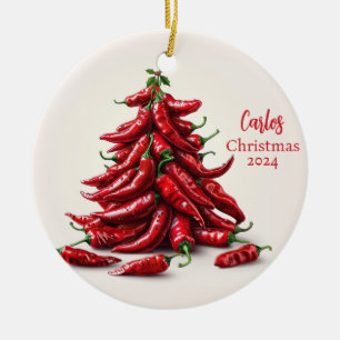 Red Chilli Peppers Christmas Tree Ornament