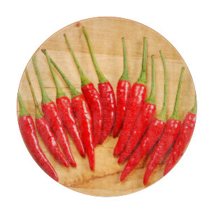 Red chilli peppers cutting board