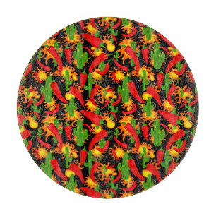 Red Chilli Peppers Cutting Board