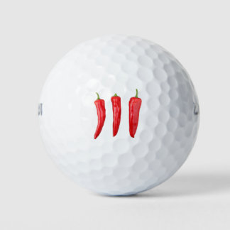 Red chilli peppers golf balls