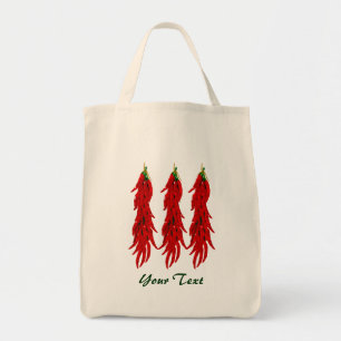 Red Chilli Peppers Grocery Tote Bag