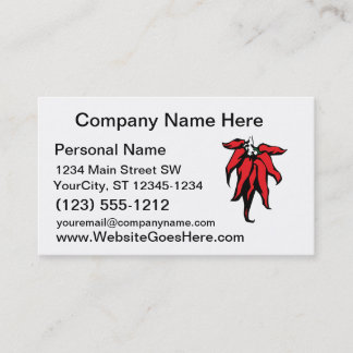 Red Chilli Peppers On a String Graphic Business Card