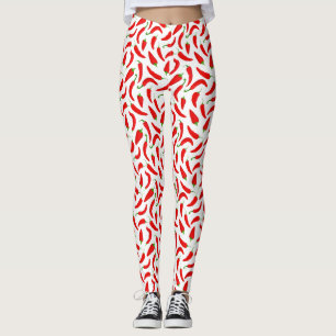 Red Chilli Peppers on White Leggings