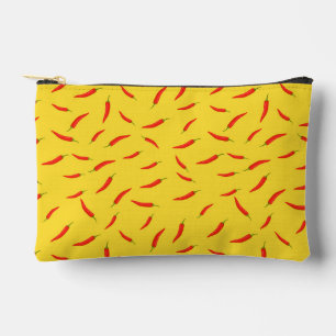 Red Chilli Peppers Pattern Accessory Pouch