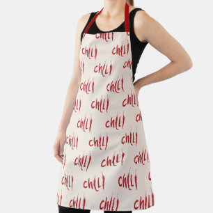 Red Chilli Peppers Pattern  Apron
