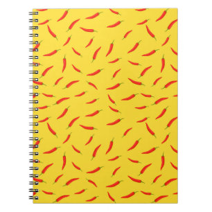 Red Chilli Peppers Pattern Notebook