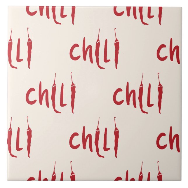 Red Chilli Peppers Pattern  Tile (Front)