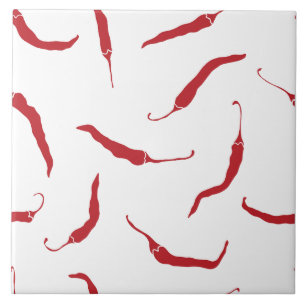 Red Chilli Peppers Pattern  Tile