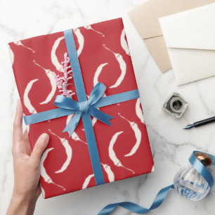 Red Chilli Peppers Pattern Wrapping Paper