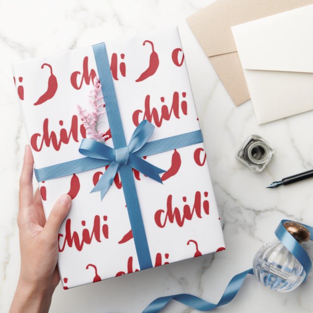 Red Chilli Peppers Pattern  Wrapping Paper (Gifting)