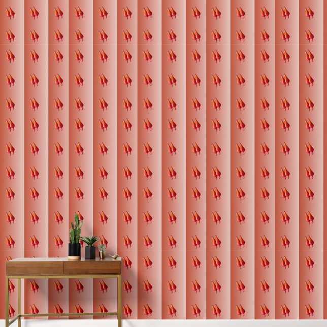 Red Chilli Peppers smooth vinyl wallpaper vert (Hallway)