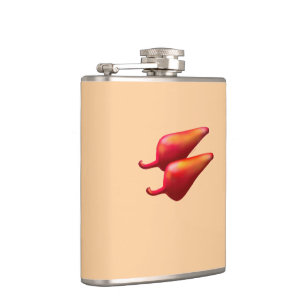 Red Chilli Peppers tan wrapped flask