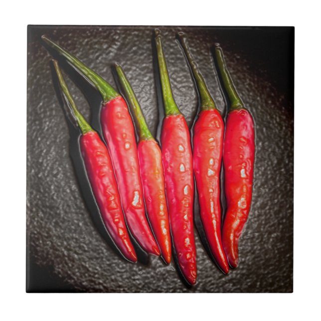 Red Chilli Peppers Tile/Trivet Tile (Front)