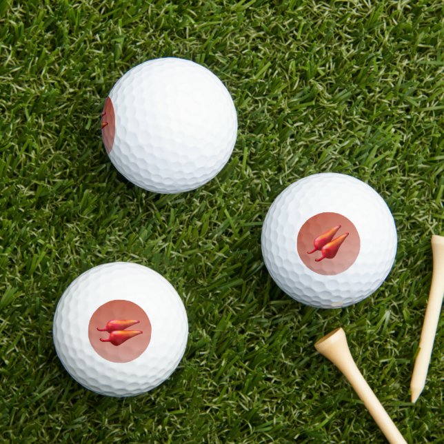 Red Chilli Peppers value golf balls 3 pk (Insitu Grass)