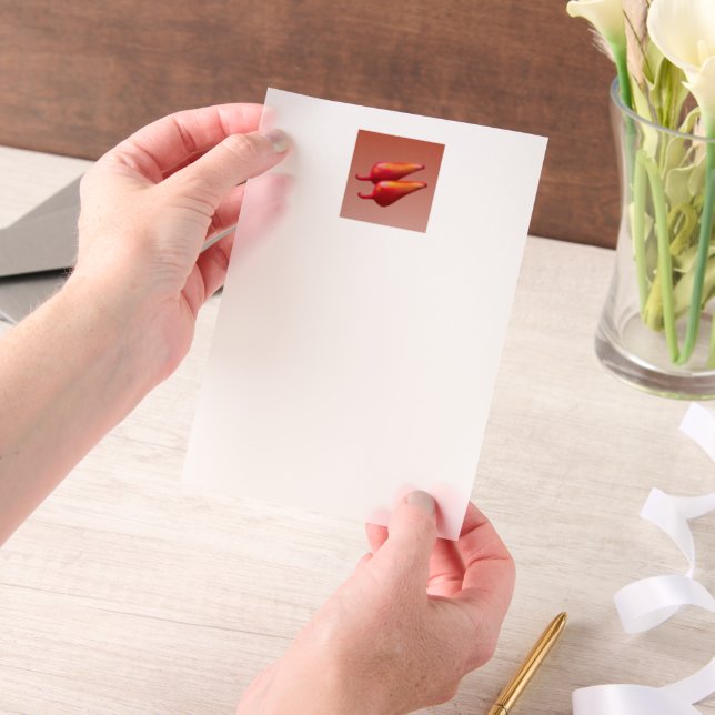 Red Chilli Peppers vellum papers Vellum Invitations (Handheld)