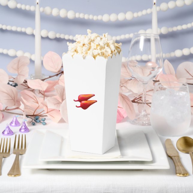 Red Chilli Peppers white popcorn boxes (Wedding)