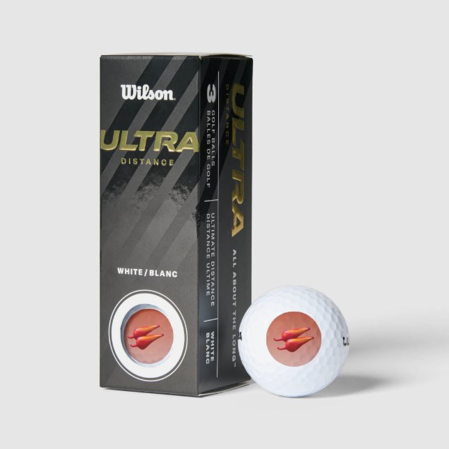 Red Chilli Peppers Wilson Ultra golf balls 3 pk (Packaging)