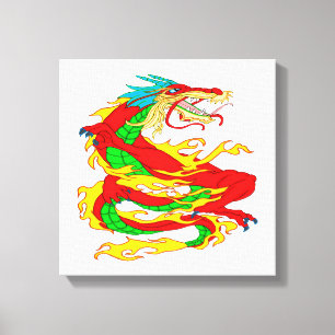 Red Chinese Dragon Canvas Print