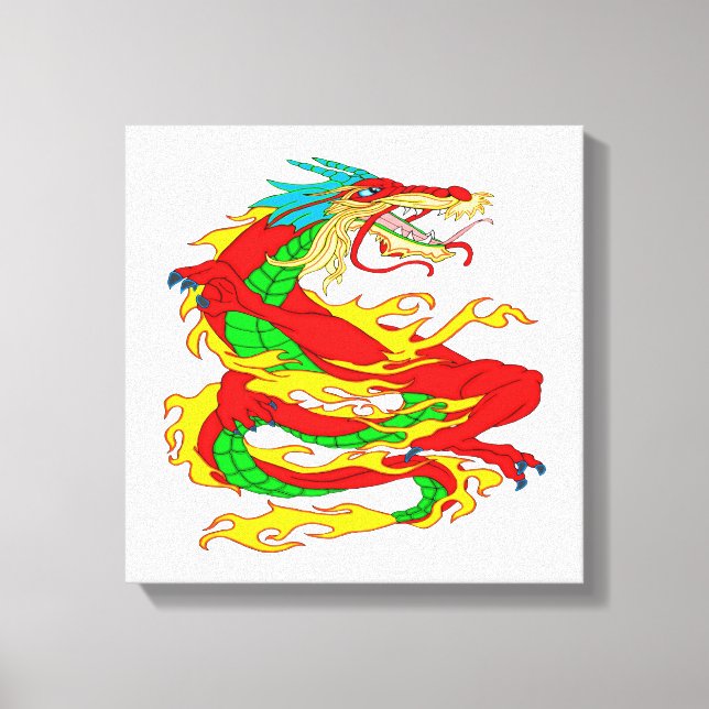 Red Chinese Dragon Canvas Print (Front)