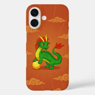 Red Chinese Dragon on Red iPhone 16 Case