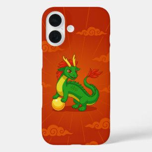 Red Chinese Dragon on Red iPhone 16 Case