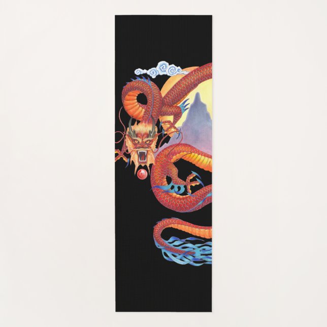 Red Chinese Dragon Yoga Mat (Front)