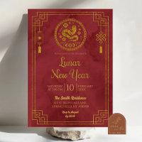 Red Chinese Lunar New Year Snake Year
