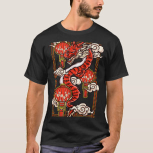Red Chinese New Year Of The Dragon 2024 Lanterns C T-Shirt
