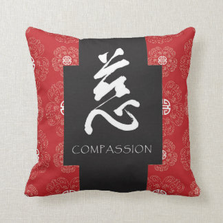 Red Chinese Zen Compassion Pillow