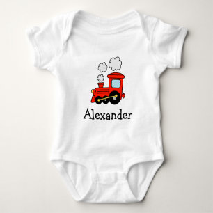 Red choo choo train toy jumpsuit for boys