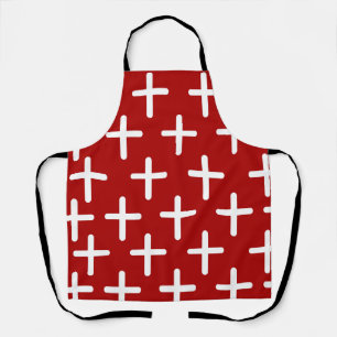 Red Christianity cross pattern design  Apron