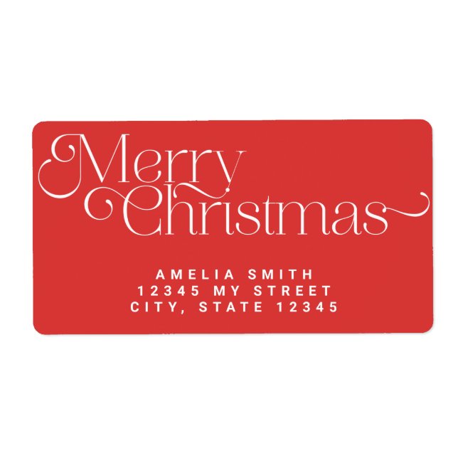 Red Christmas Address Label (Front)