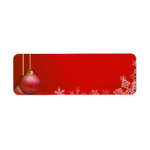 Red Christmas Address Labels